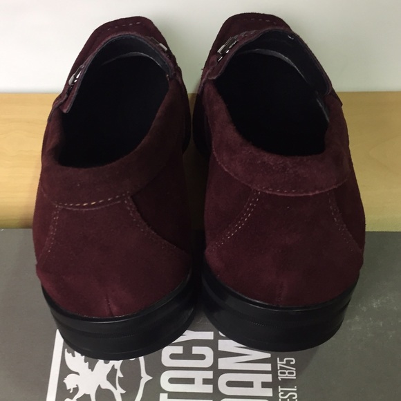 Burgundy suede w/leather braid Loafers