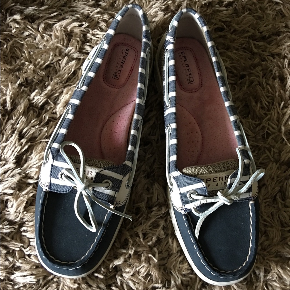 Sperry TopSider Angelfish Navy Boat Shoes Size 9.5