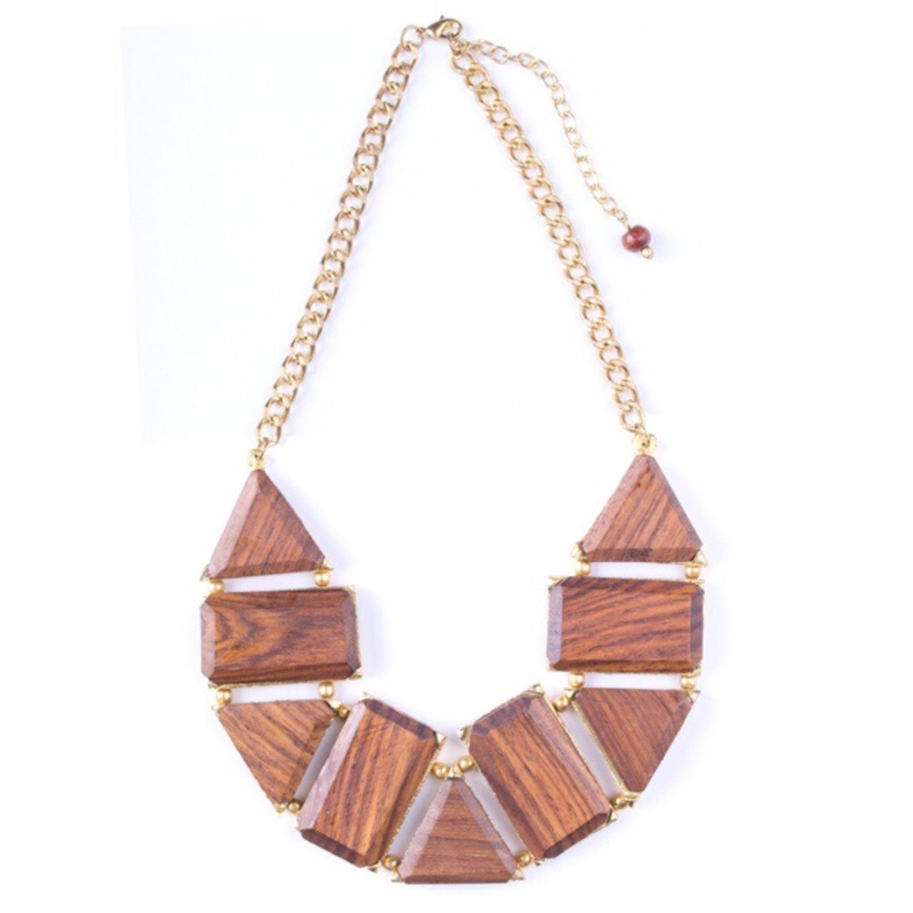NWT Fair Trade 🌎 Wooden Geometry Necklace
