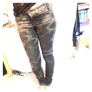 Low rise black skinny jeans