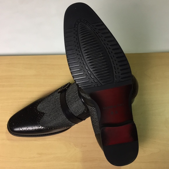 Two tone Leather & Wool Wingtip Shoes