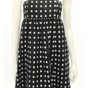 Toni black and white check strapless