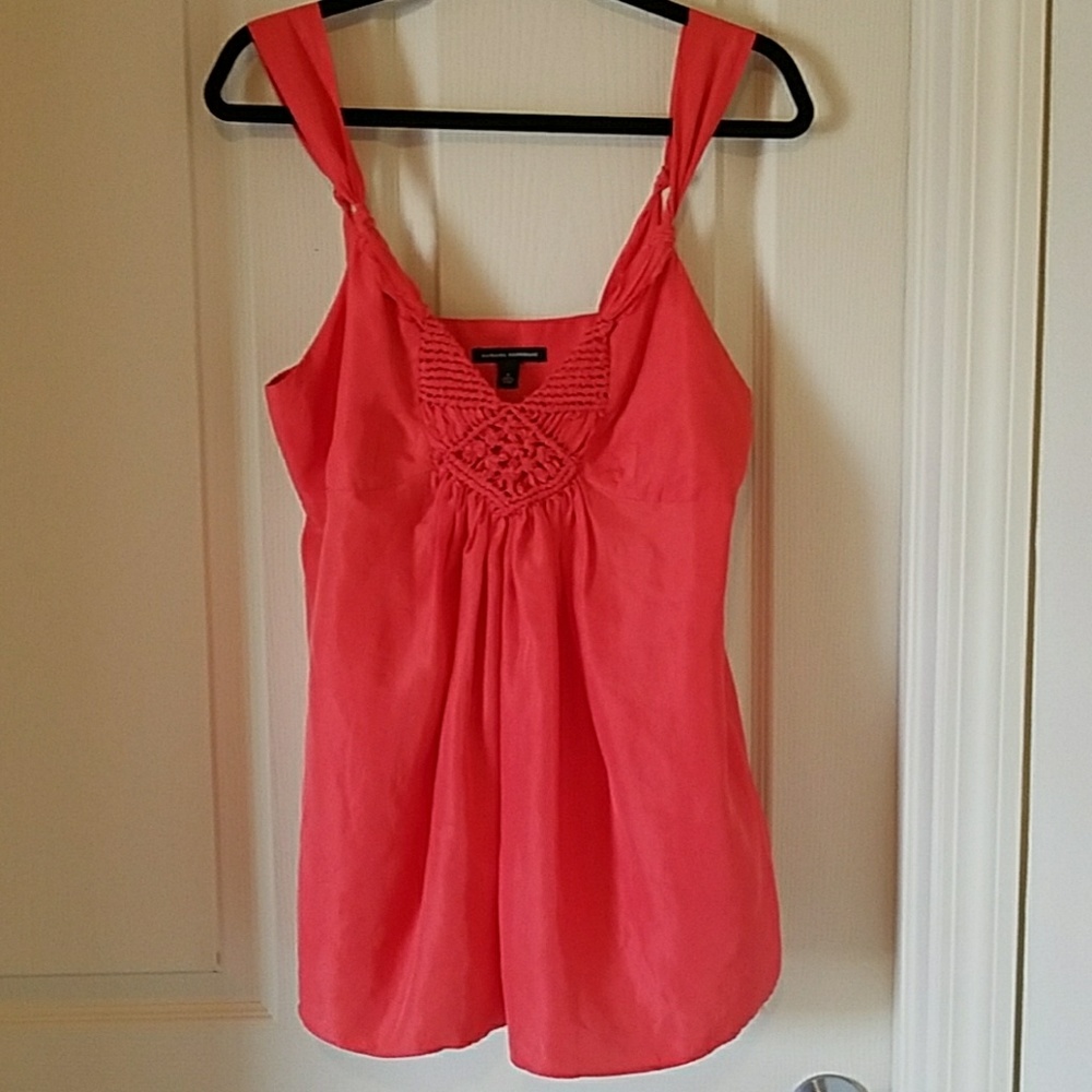 Banana Republic gorgeous Coral SILK Top. Sz 8