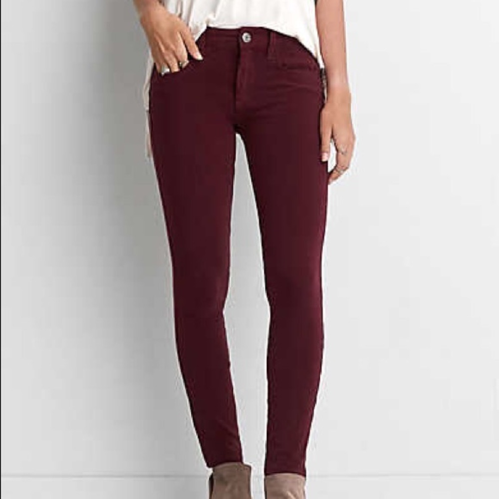 High Rise Burgundy Pants
