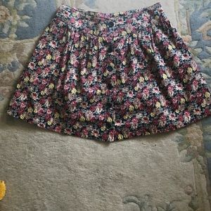 Floral button up skirt