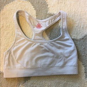 Justice solid white youth sports bra