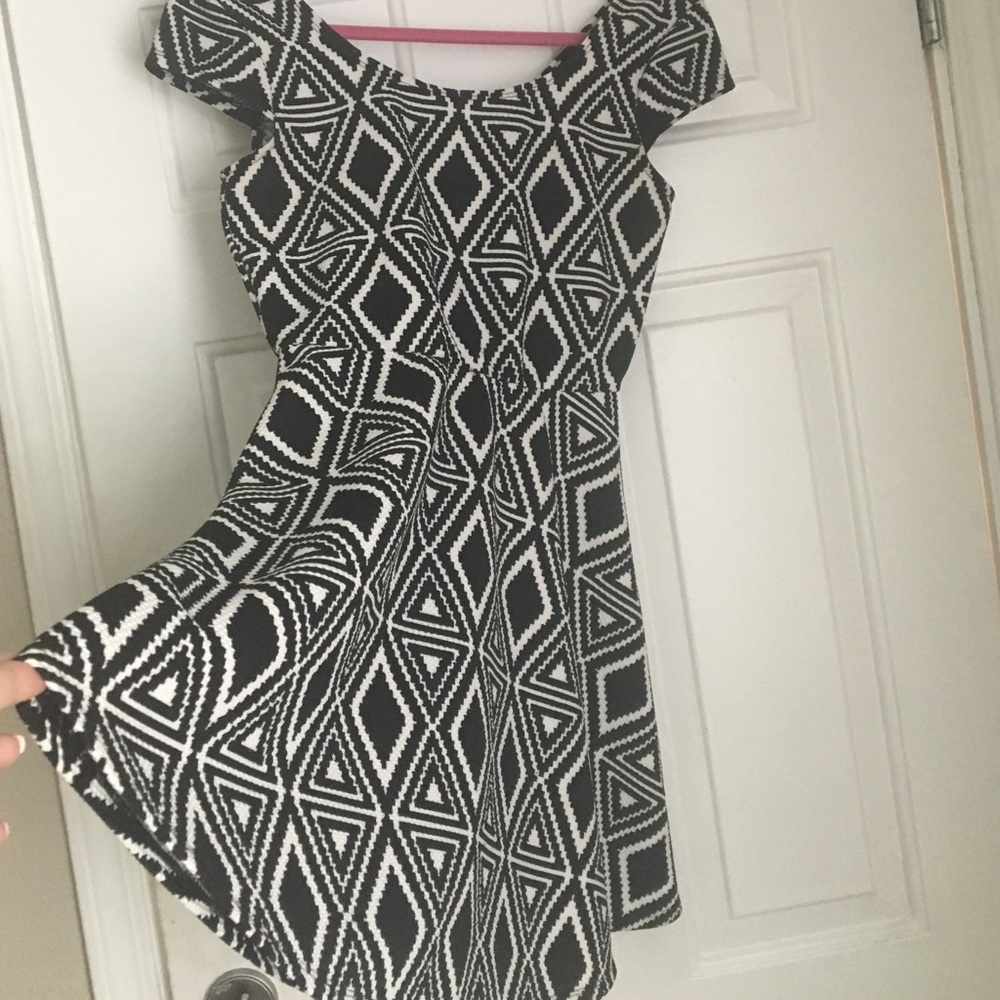 Medium Black and White geometric dress