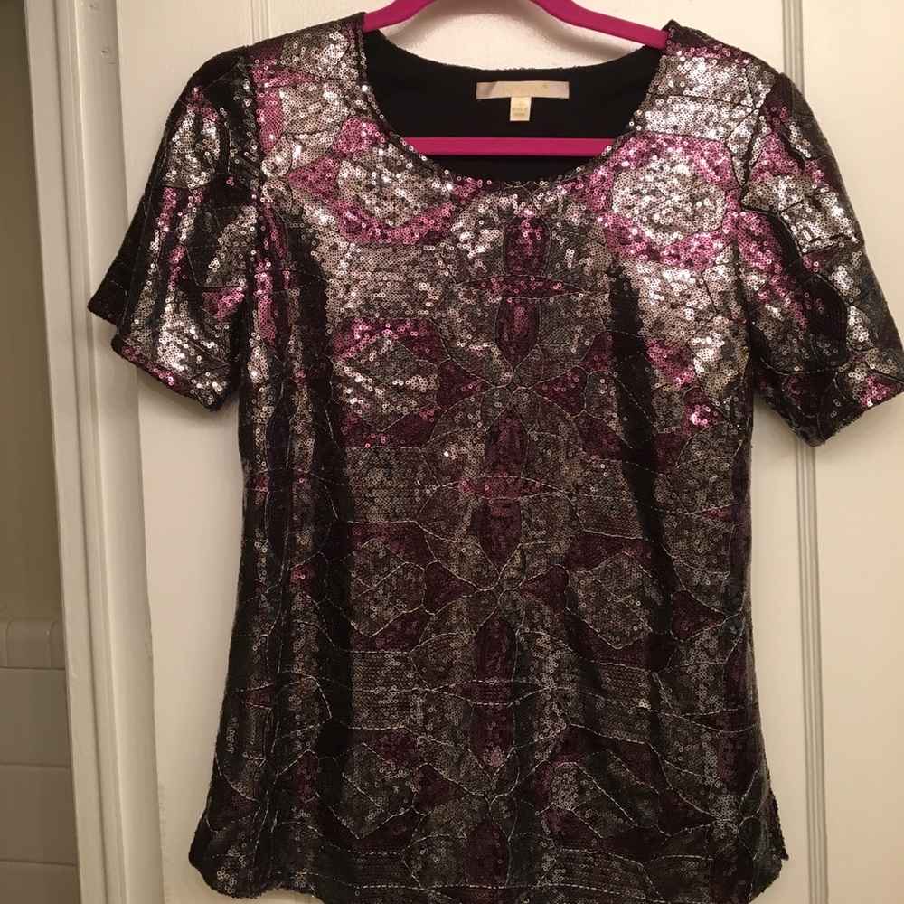 Jenny Han purple and silver sequin top