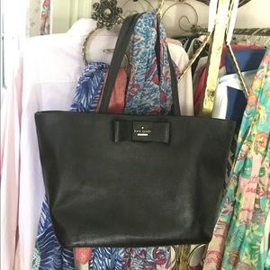 Kate Spade Ellis leather bow tote bag purse