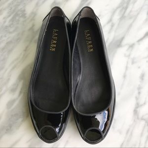 Lauren by Ralph Lauren black patent skimmers, sz 7