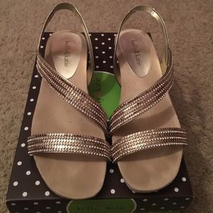 Kelly & Katie Gold Wedges