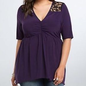 Torrid purple & black lace babydoll size 2