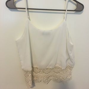 White and crochet crop top