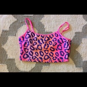 Justice cami bra in leopard- pink purple orange