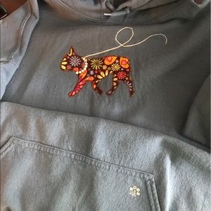 French bulldog large hoodie blue