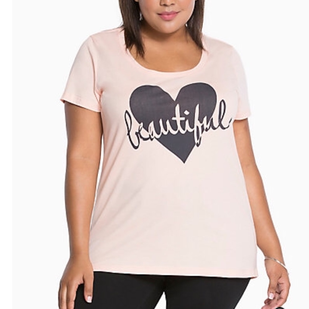 Torrid blush pink beautiful heart scoop neck 0