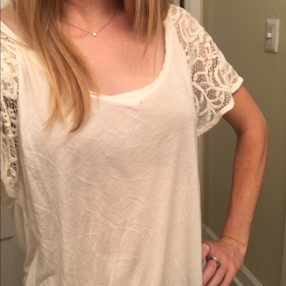Free people white lace blouse