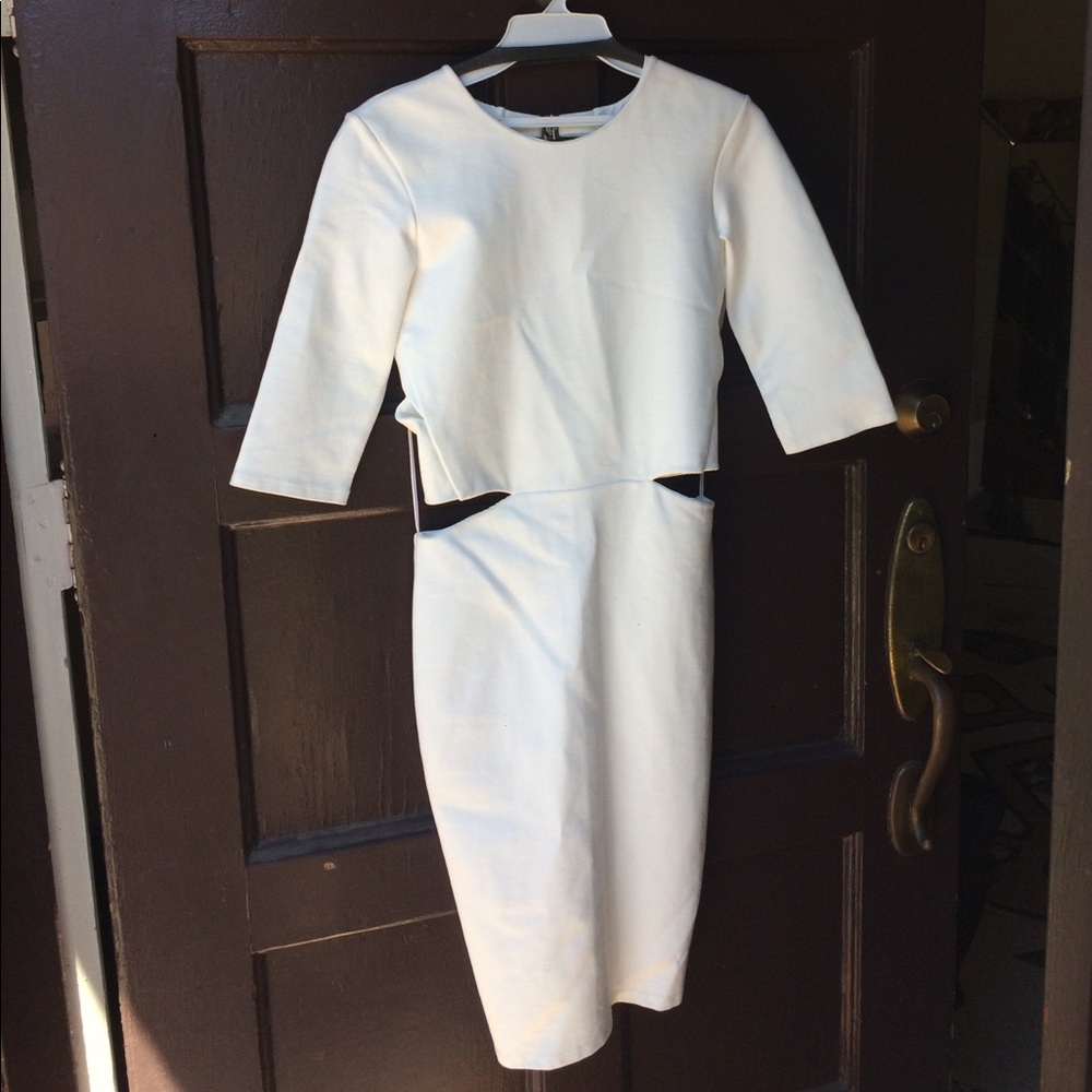 Cream cutout mini dress