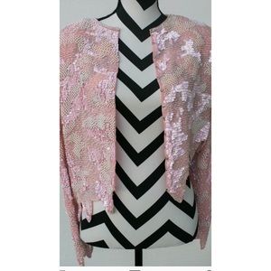 Asymmetrical 80's beaded floral cardigan