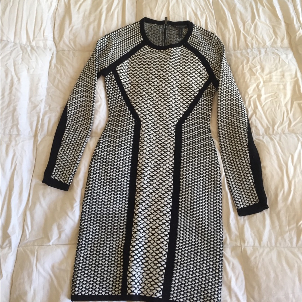 BCBG Medium Black and White Dress