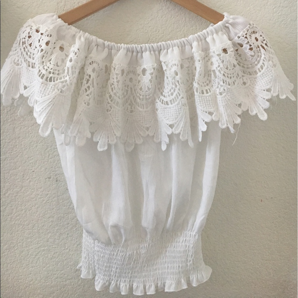 White off the shoulder top