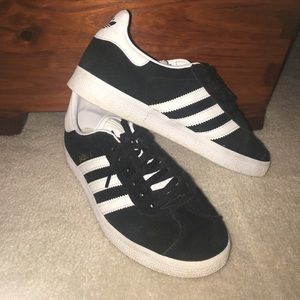 Black and White suede Adidas shoes