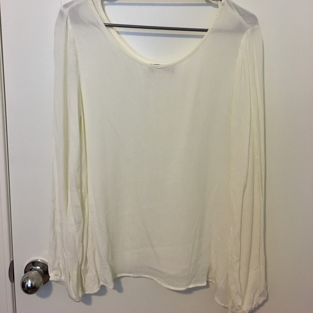 White flowy top