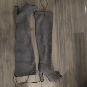 Steve Madden Thigh High Grey Boots