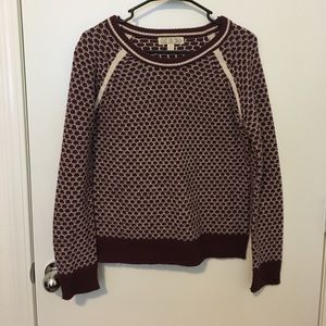 Maroon and cream sweater