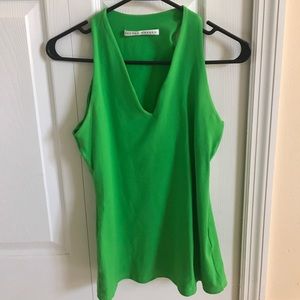 Susana Monaco green vneck tank