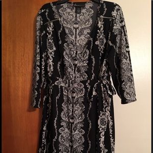 Black wrap dress. Most comfortable dress ever!