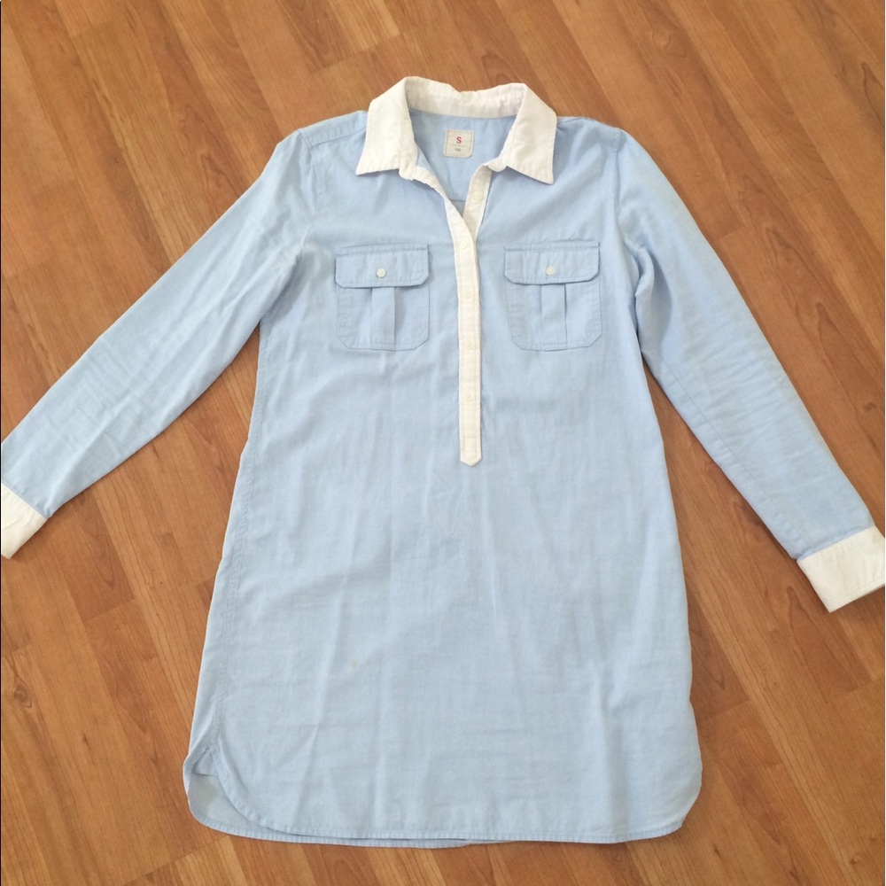 GAP Perfect Oxford Shirt Dress Blue