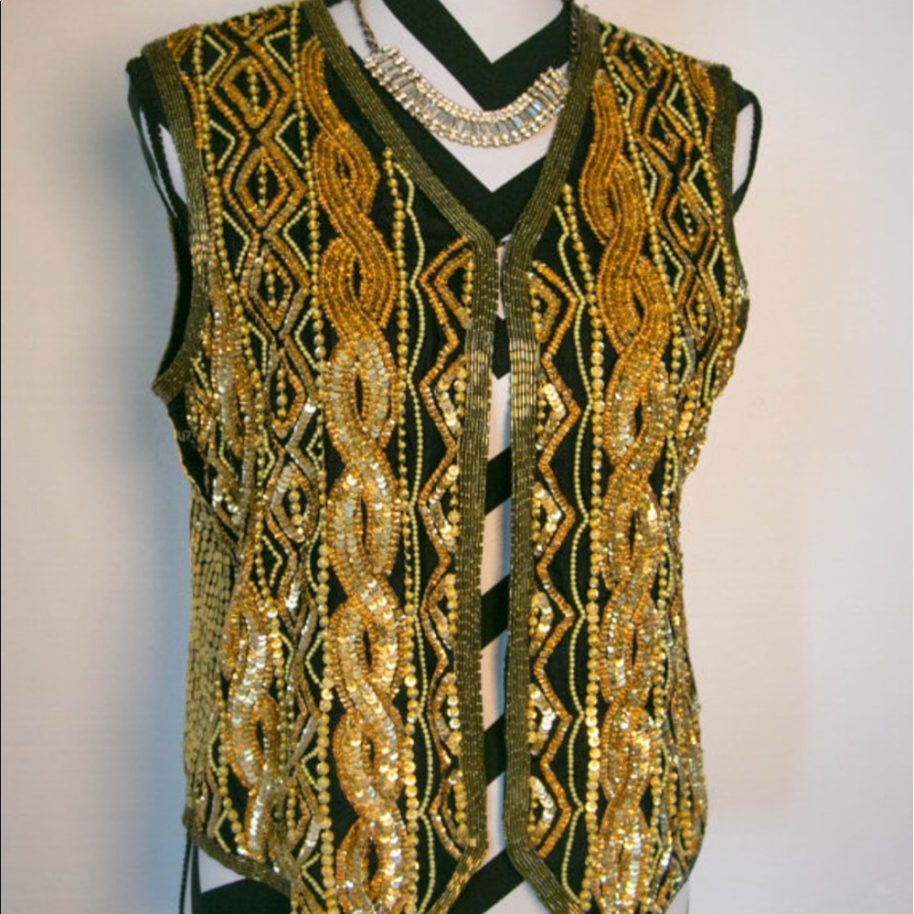 Sequin and Beaded Vintage 80's Vest