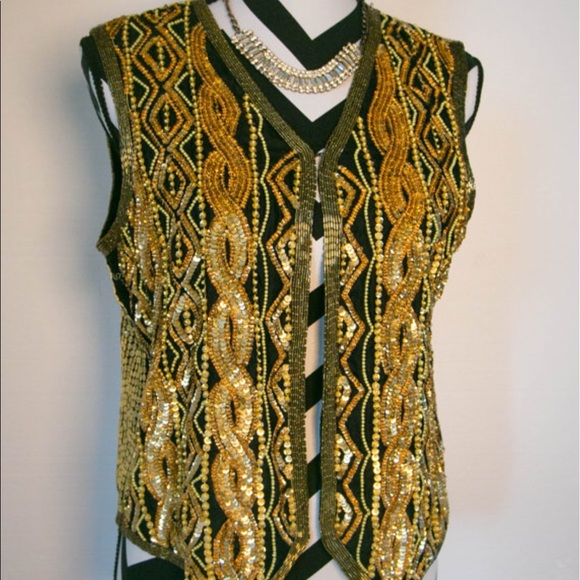 Sequin and Beaded Vintage 80's Vest - Picture 1 of 3
