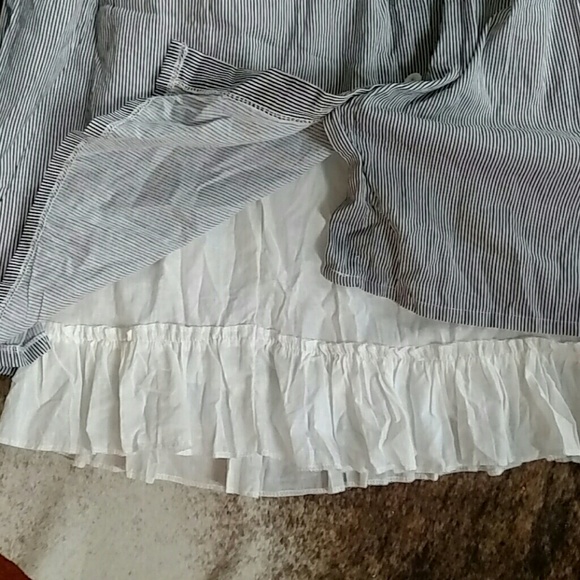 Midi/Maxi Navy Pinstripe Skirt Summer Spring Trend - Picture 3 of 3