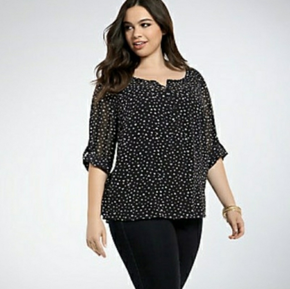 Torrid Heart Print Blouse/Top 3x