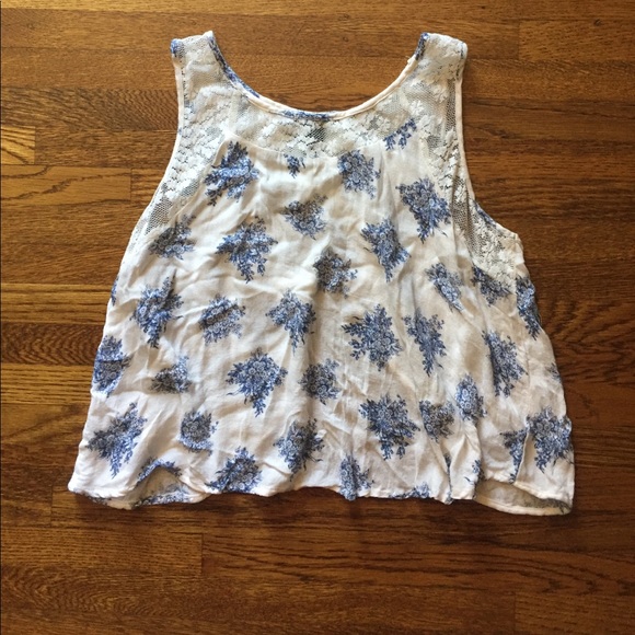 Floral Open Back Crop Top - Picture 1 of 3
