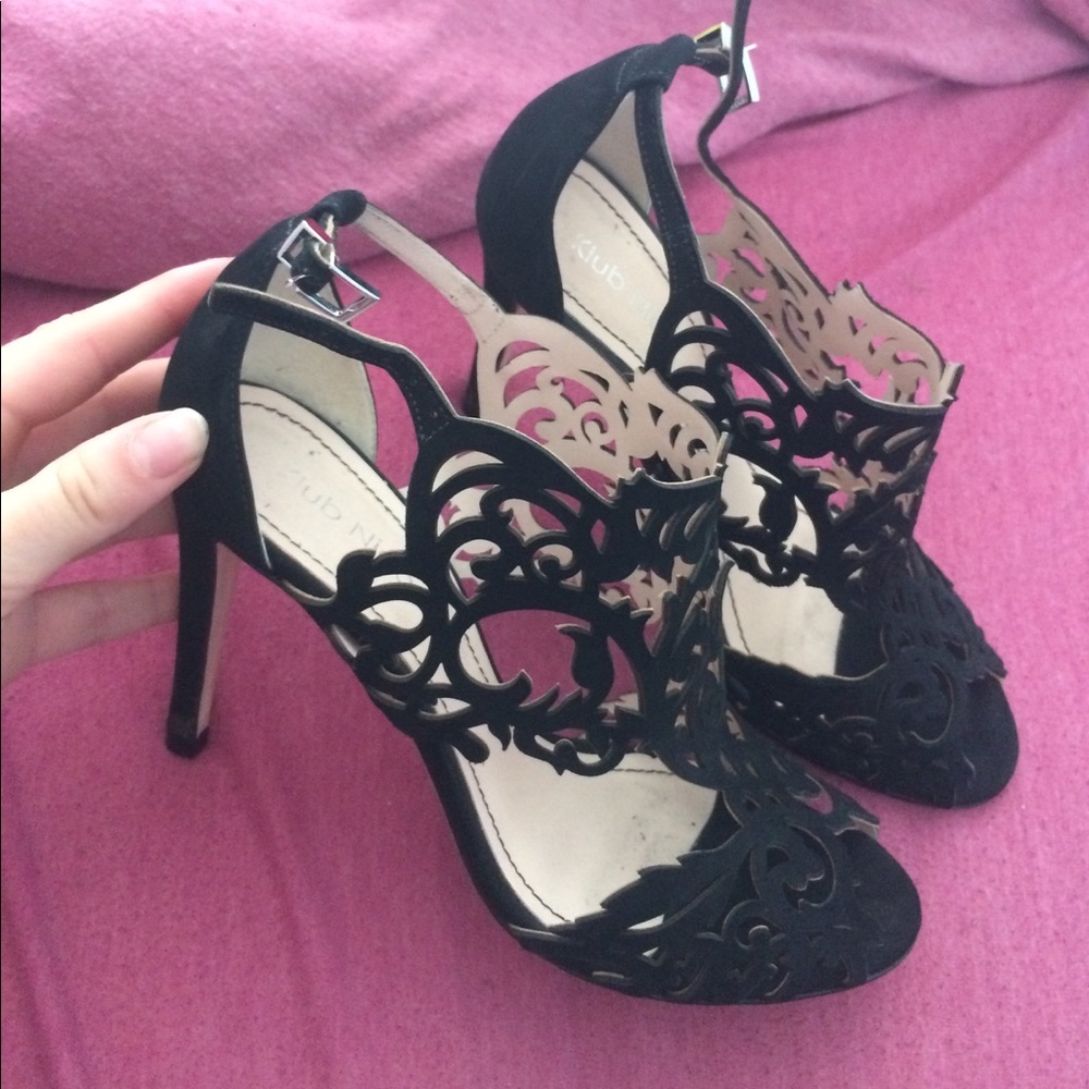 Klub Nico black lace heels