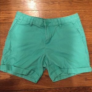 teal shorts
