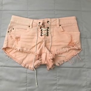 Billabong Destroyed Denim Shorts Size 0
