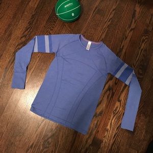 Ivivva Blue Form Fitting Long Sleeve Top (Size 14)