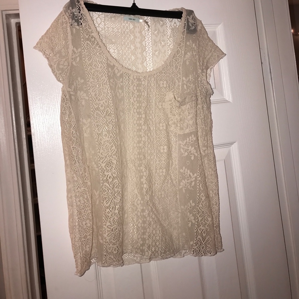 Kimchi Blue cream lace top from urban outfitters