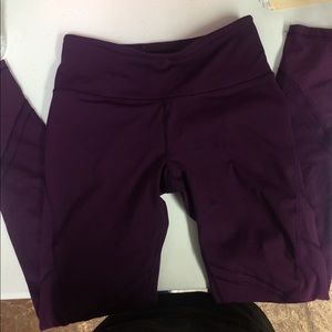 Plum mesh leggings