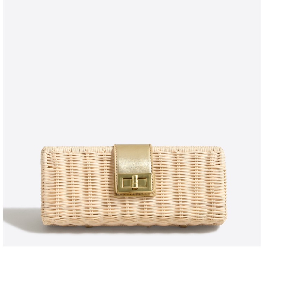 J. Crew rattan clutch