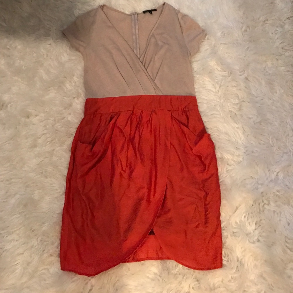 Show stopping Nude and Orange Dress