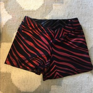 Cheer/Dance fitted shorts- black and red zebra