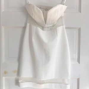 White strapless mini dress