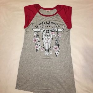 Born brave with floral bull skull