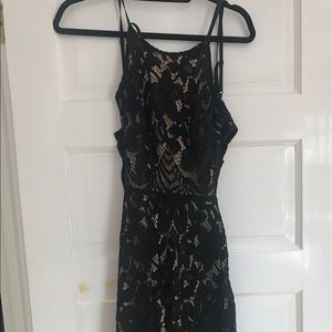 Black long lace dress with tie in the back