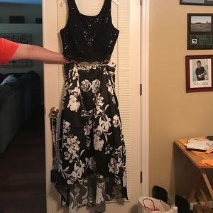 Two-piece high-low black and white prom dress!!